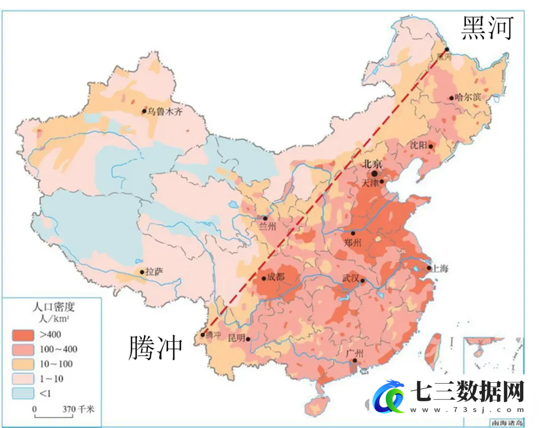图片[1]-地级市胡焕庸线、长江经济带、地域划分数据-七三数据网