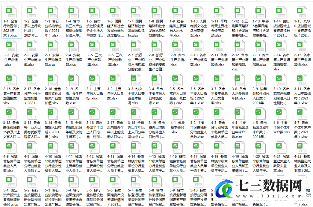 安徽统计年鉴完美EXCEL版2022年数据-七三数据网
