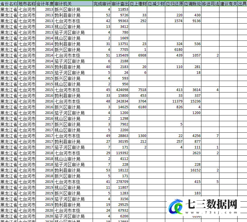 2005-2021年地级市地方政府审计数据-七三数据网